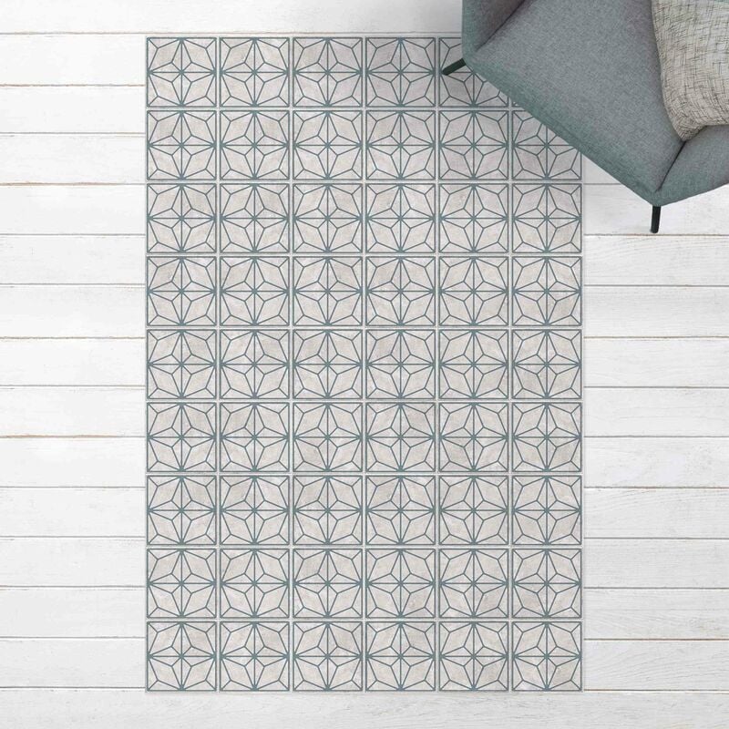 

Alfombras vinílicas - Tile Pattern Star Geometry Grey Blue - Alto 3:2 Dimensión LxA: 210cm x 140cm