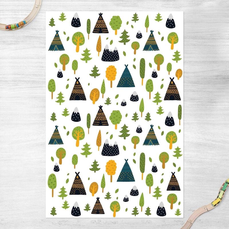 

Alfombras vinílicas - Tipi In The Woods With Mountaintops - Alto 3:2 Dimensión LxA: 60cm x 40cm