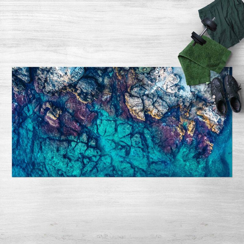 

Bilderwelten - Alfombras vinílicas - Top View Colourful Rocky Coastline - Apaisado 1:2 Dimensión LxA: 140cm x 280cm