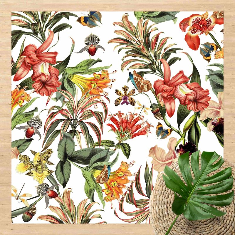 

Alfombras vinílicas - Tropical Flowers - Cuadrado 1:1 Dimensión LxA: 40cm x 40cm