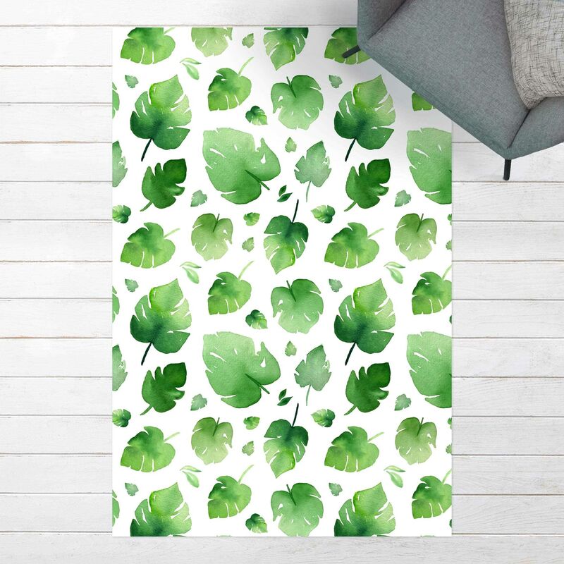 

Alfombras vinílicas - Tropical Green Watercolour Leaves - Alto 3:2 Dimensión LxA: 180cm x 120cm
