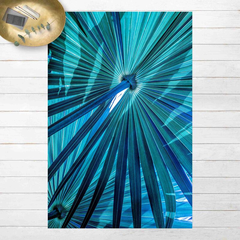 

Bilderwelten - Alfombras vinílicas - Tropical Plants Palm Leaf In Turquoise - Alto 3:2 Dimensión LxA: 210cm x 140cm