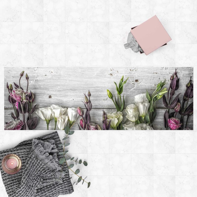 

Alfombras vinílicas - Tulip-Rose Shabby Wood Look - Panorama Formato apaisado Dimensión LxA: 80cm x 240cm