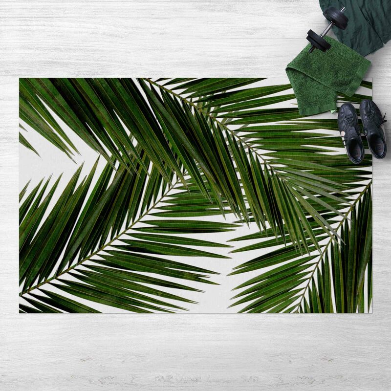 

Alfombras vinílicas - View Through Green Palm Leaves - Apaisado 2:3 Dimensión LxA: 40cm x 60cm
