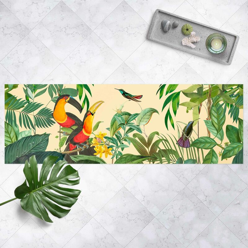 

Alfombras vinílicas - Vintage Collage - Toucan In The Jungle - Panorama Formato apaisado Dimensión LxA: 50cm x 150cm