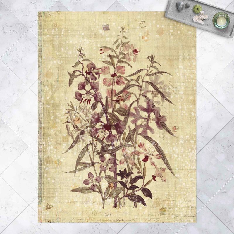 

Alfombras vinílicas - Vintage Floral Linen Look - Alto 4:3 Dimensión LxA: 140cm x 105cm
