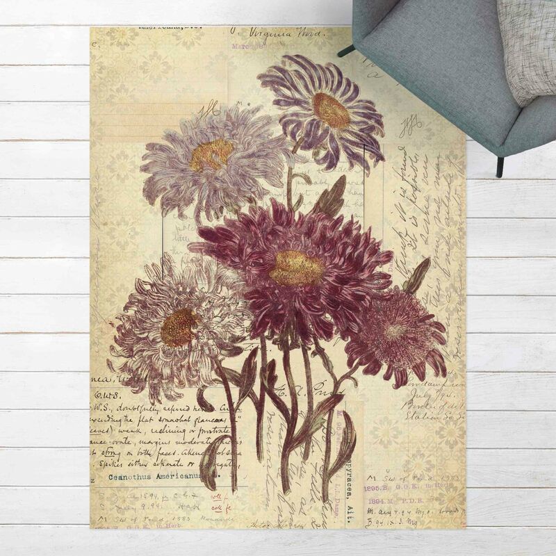 

Alfombras vinílicas - Vintage Flowers With Handwriting - Alto 4:3 Dimensión LxA: 100cm x 75cm