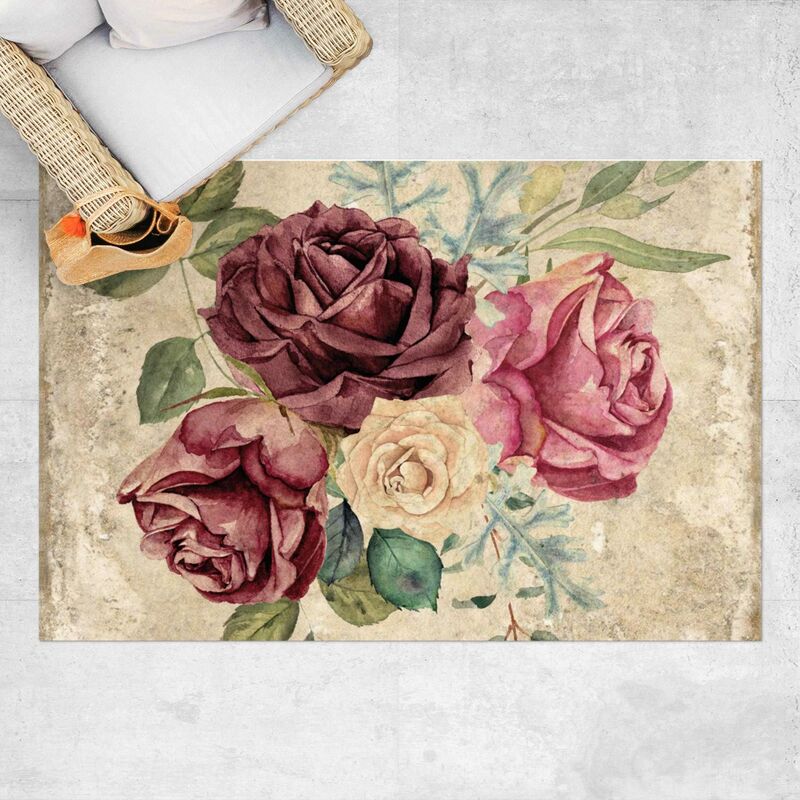 

Alfombras vinílicas - Vintage Roses And Hydrangea - Apaisado 2:3 Dimensión LxA: 120cm x 180cm