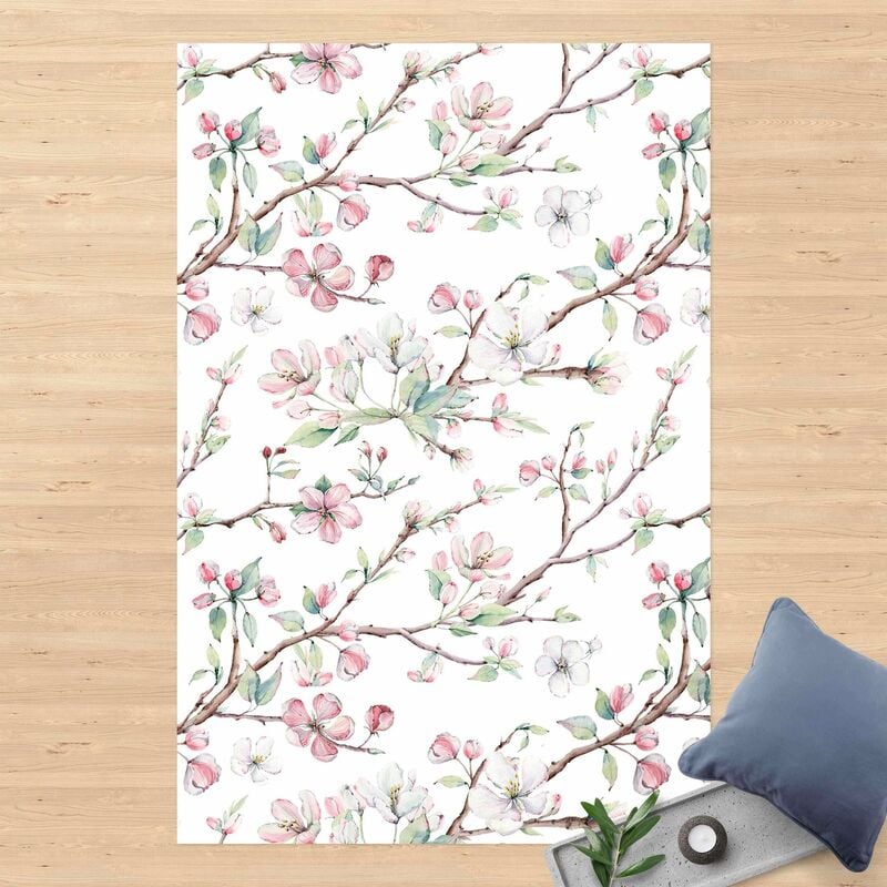 

Alfombras vinílicas - Watercolour Branches Of Apple Blossom In Light Pink And White - Alto 3:2 Dimensión LxA: 90cm x 60cm