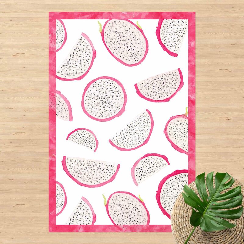 

Alfombras vinílicas - Watercolour Dragon Fruit With Frame - Alto 3:2 Dimensión LxA: 60cm x 40cm