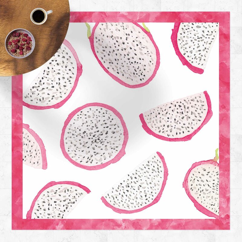 

Alfombras vinílicas - Watercolour Dragon Fruit With Frame - Cuadrado 1:1 Dimensión LxA: 80cm x 80cm