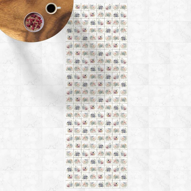 

Alfombras vinílicas - Watercolour Flowers Cottage - Panorámico Dimensión LxA: 90cm x 30cm