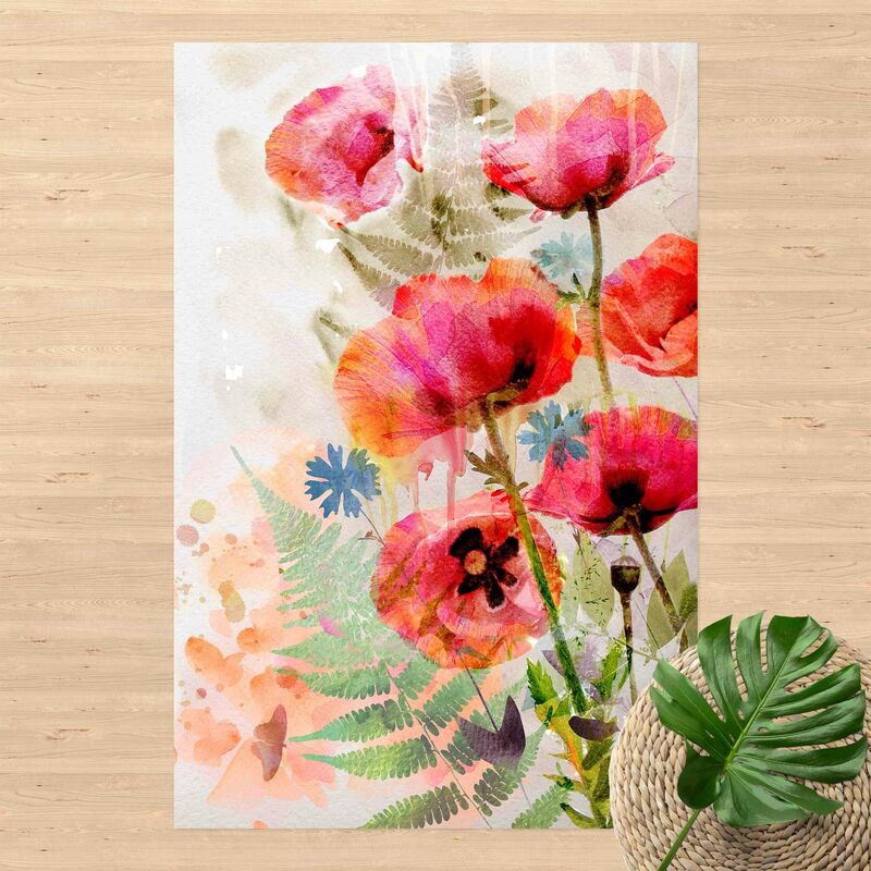 

Alfombras vinílicas - Watercolour Flowers Poppy - Alto 3:2 Dimensión LxA: 60cm x 40cm