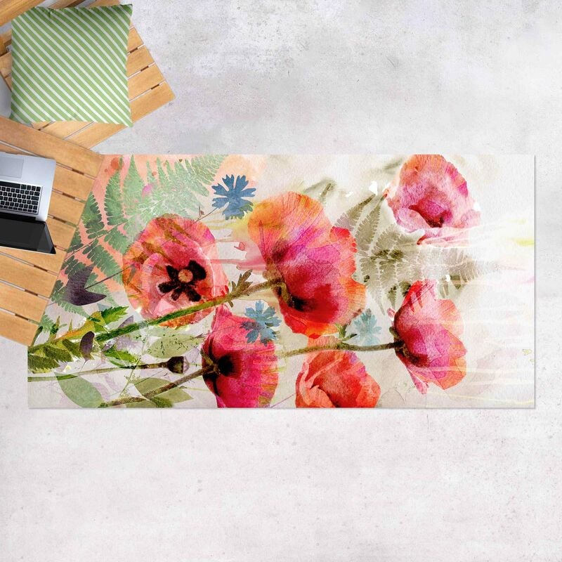 

Bilderwelten - Alfombras vinílicas - Watercolour Flowers Poppy - Apaisado 1:2 Dimensión LxA: 140cm x 280cm