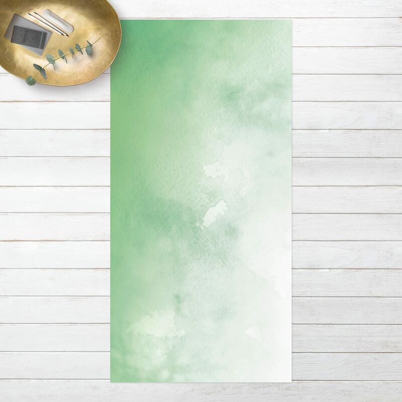 

Alfombras vinílicas - Watercolour Green Thicket - Alto 2:1 Dimensión LxA: 140cm x 70cm