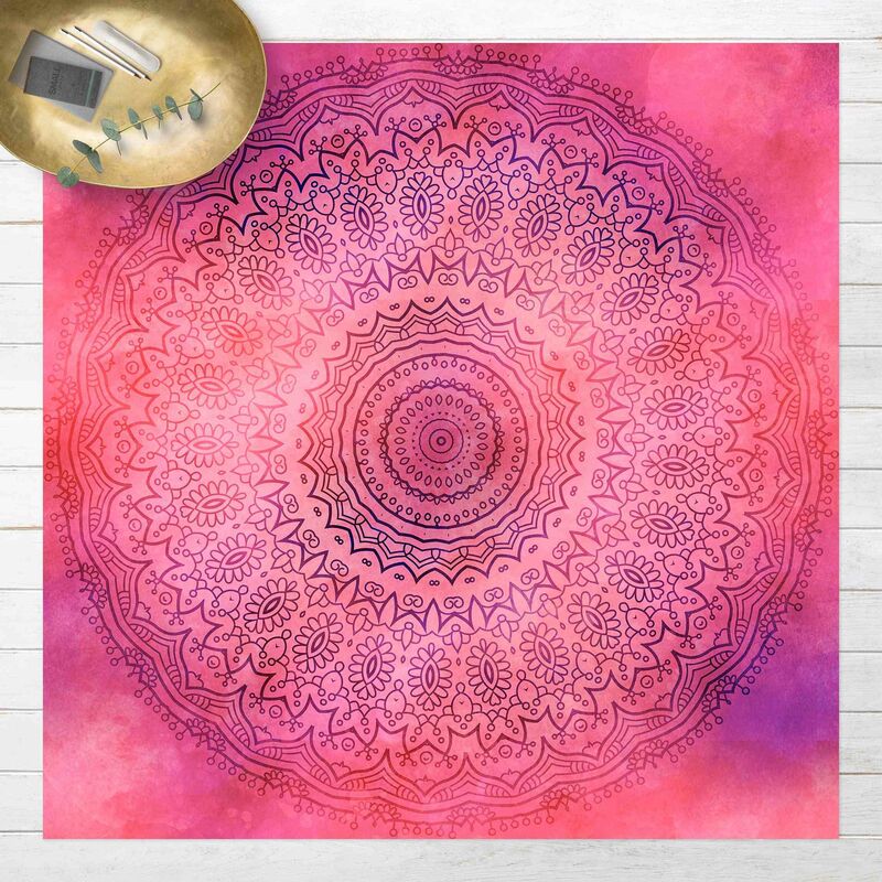 

Bilderwelten - Alfombras vinílicas - Watercolour Mandala Light Pink Violet - Cuadrado 1:1 Dimensión LxA: 140cm x 140cm