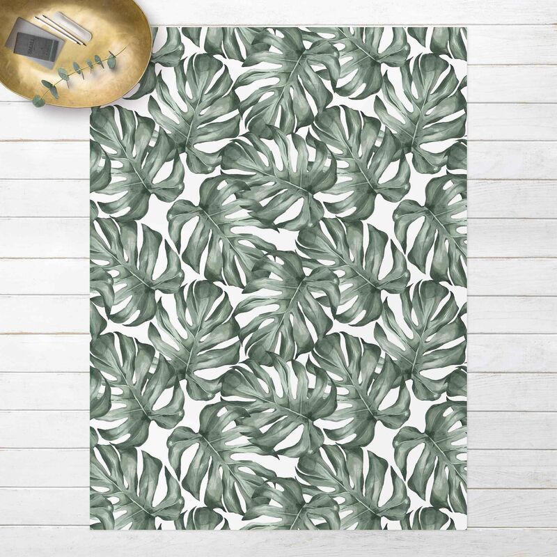 

Alfombras vinílicas - Watercolour Monstera Leaves In Green - Alto 4:3 Dimensión LxA: 140cm x 105cm
