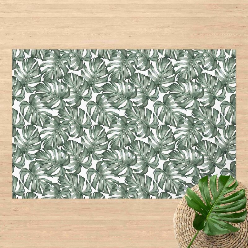 

Alfombras vinílicas - Watercolour Monstera Leaves In Green - Apaisado 2:3 Dimensión LxA: 120cm x 180cm
