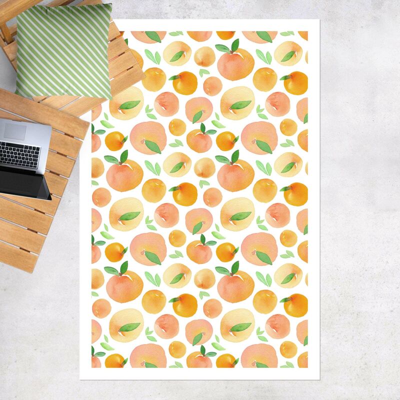 

Alfombras vinílicas - Watercolour Oranges With Leaves In White Frame - Alto 3:2 Dimensión LxA: 60cm x 40cm