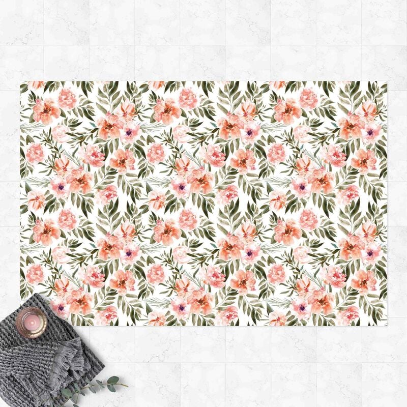 

Alfombras vinílicas - Watercolour Pink Flowers In Front Of White - Apaisado 2:3 Dimensión LxA: 100cm x 150cm