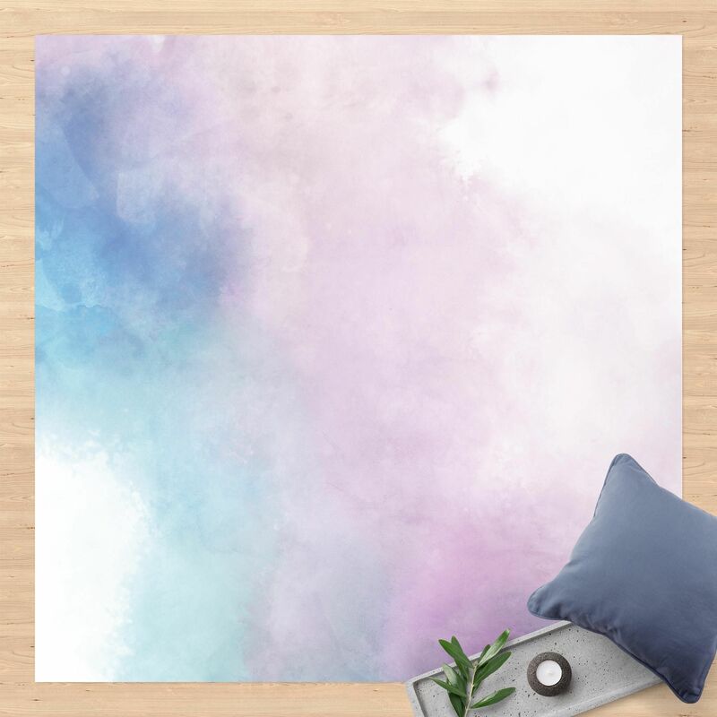 

Alfombras vinílicas - Watercolour Symbiosis Blue Purple - Cuadrado 1:1 Dimensión LxA: 100cm x 100cm