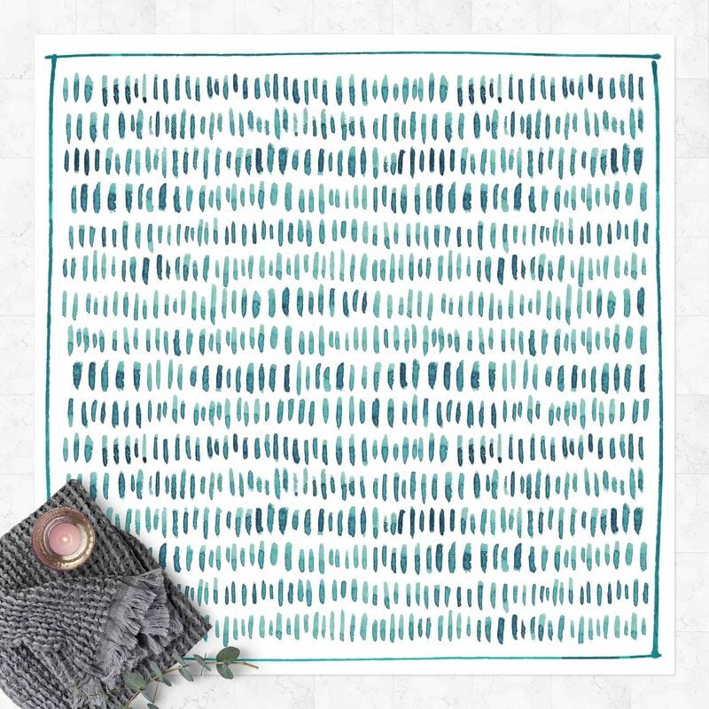 

Alfombras vinílicas - Watercolour Texture In Mint Colour With Frame - Cuadrado 1:1 Dimensión LxA: 40cm x 40cm