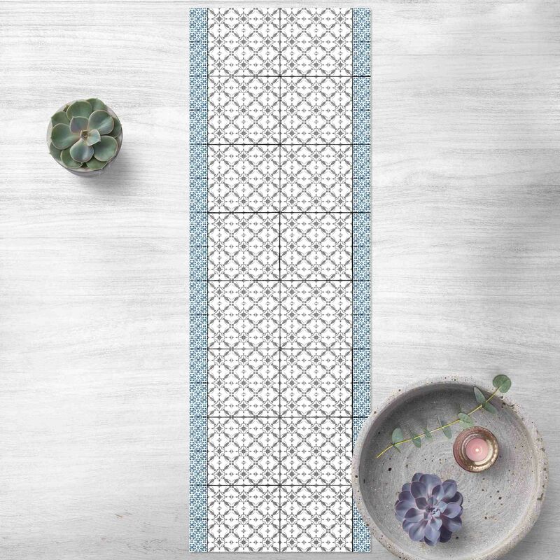 

Bilderwelten - Alfombras vinílicas - Watercolour Tiles Grey Sun Star With Border - Panorámico Dimensión LxA: 90cm x 30cm