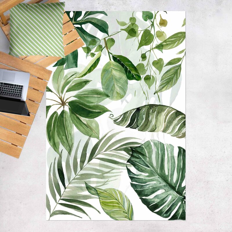 

Alfombras vinílicas - Watercolour Tropical Leaves And Tendrils - Alto 3:2 Dimensión LxA: 210cm x 140cm