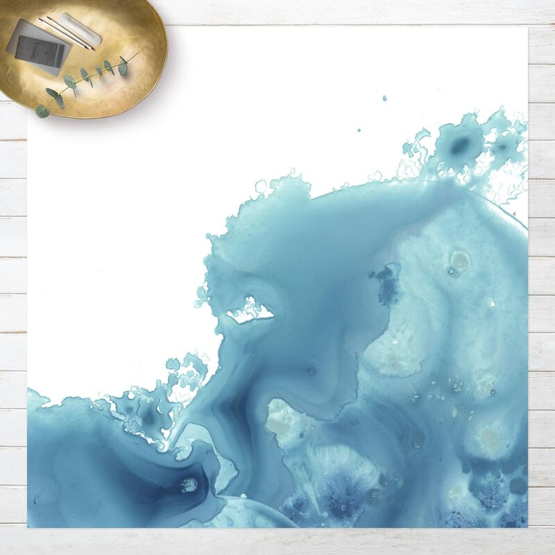 

Bilderwelten - Alfombras vinílicas - Wave Watercolour Turquoise ll - Cuadrado 1:1 Dimensión LxA: 120cm x 120cm