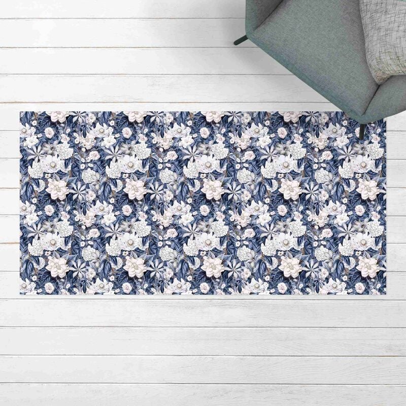 

Bilderwelten - Alfombras vinílicas - White Flowers In Front Of Blue - Apaisado 1:2 Dimensión LxA: 100cm x 200cm