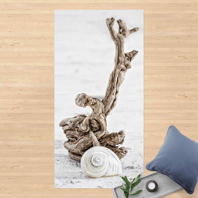 

Alfombras vinílicas - White Snail Shell And Root Wood - Alto 2:1 Dimensión LxA: 100cm x 50cm