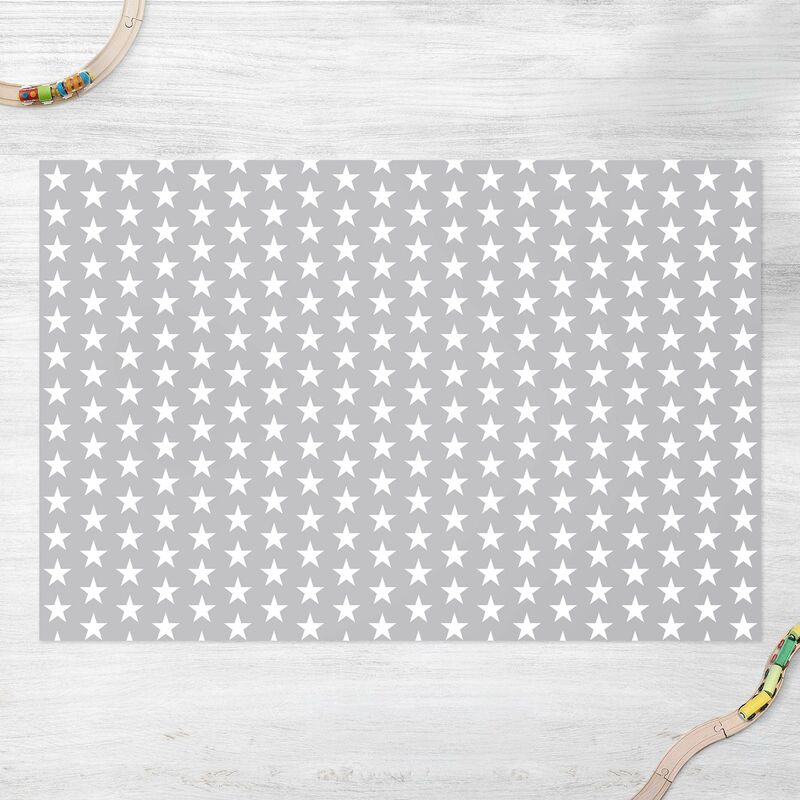 

Alfombras vinílicas - White Stars On Gray Background - Apaisado 2:3 Dimensión LxA: 140cm x 210cm