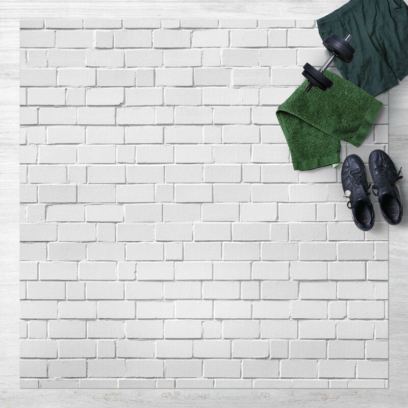 

Bilderwelten - Alfombras vinílicas - White Stonewall - Cuadrado 1:1 Dimensión LxA: 120cm x 120cm