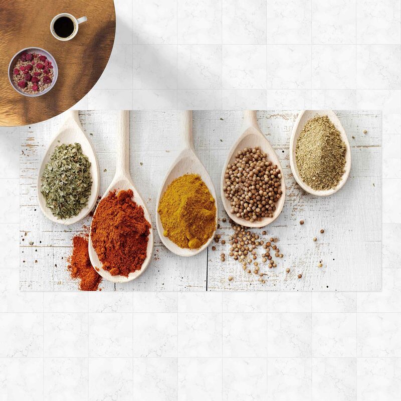 

Alfombras vinílicas - Wooden Spoon With Spices - Apaisado 1:2 Dimensión LxA: 60cm x 120cm