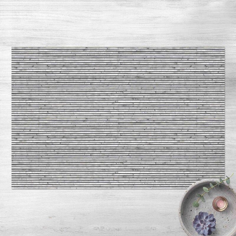 

Alfombras vinílicas - Wooden Wall With Narrow Strips Black And White - Apaisado 2:3 Dimensión LxA: 60cm x 90cm