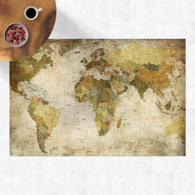 

Alfombras vinílicas - World Map - Apaisado 2:3 Dimensión LxA: 40cm x 60cm