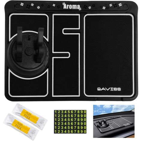 Alfombrilla antideslizante 4 en 1 para coche, de silicona, que brilla en la oscuridad, con soporte ajustable de 360 grados.