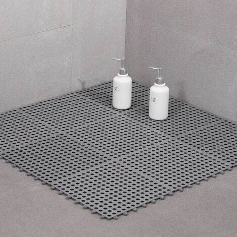Alfombrilla antideslizante de 30 x 30 cm – Material TPE – Gris oscuro – Cómoda y versátil para usar en el baño y la cocina.