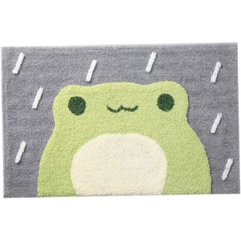 Alfombrilla antideslizante para baño de 40x60 cm – bonito diseño de rana, rápida absorción, microfibra suave para el baño.