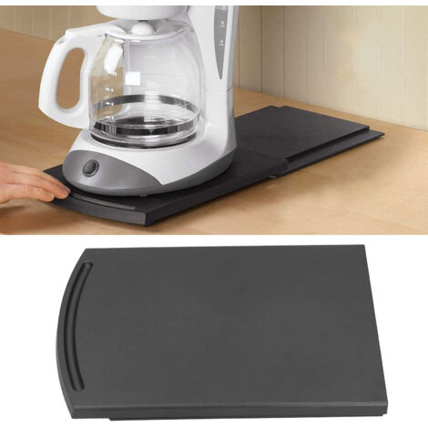 Alfombrilla antigoteo para cafetera de ABS negro de 30,5 cm