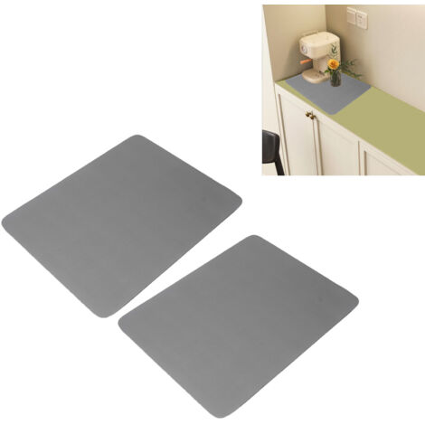 Alfombrilla antivibración para cafeteras – Paquete de 2 alfombrillas de tierra de diatomeas, 40 x 50 cm, gris antracita – Protege y se limpia fácilmente.