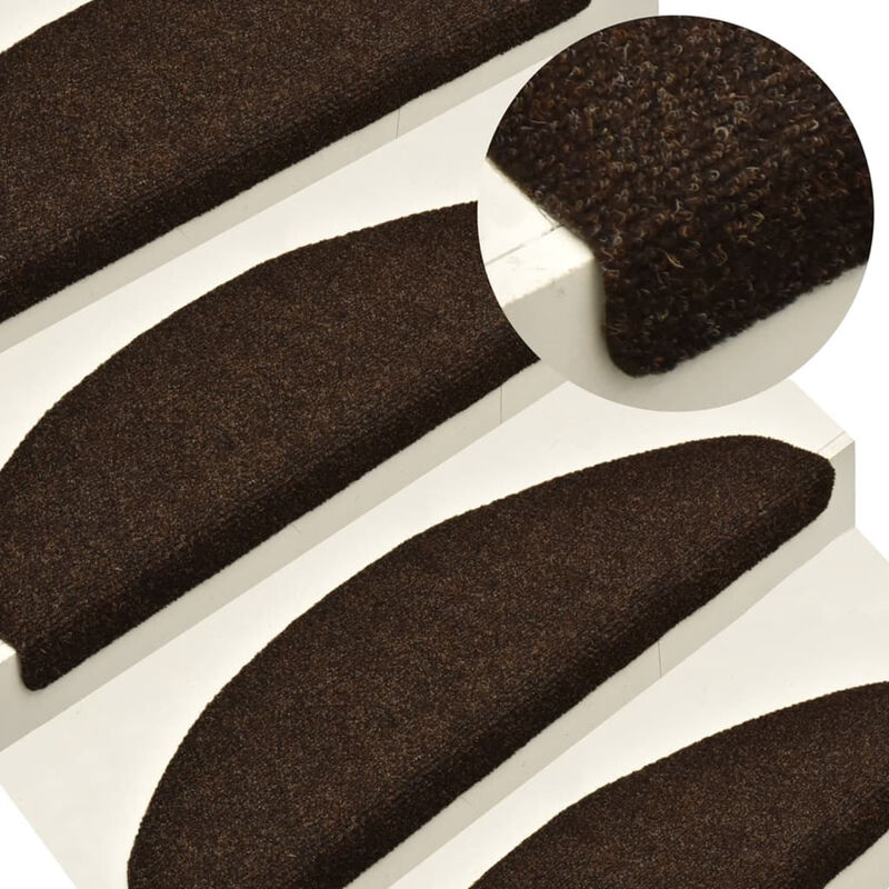 

Alfombrilla autoadhesiva de escalera 10 uds 65x21x4 cm marron