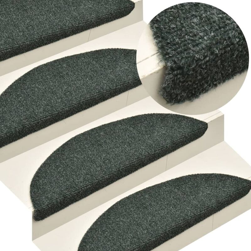 

Alfombrilla autoadhesiva de escalera 10 uds 65x21x4 cm verde