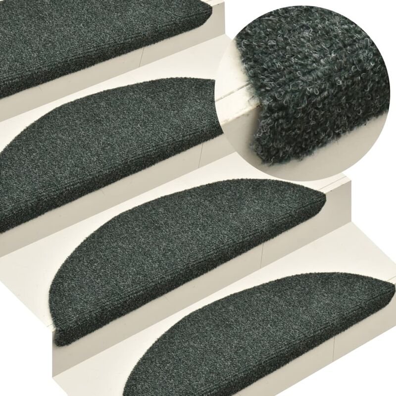 

Alfombrilla autoadhesiva de escalera 15 uds 65x21x4 cm verde - Verde
