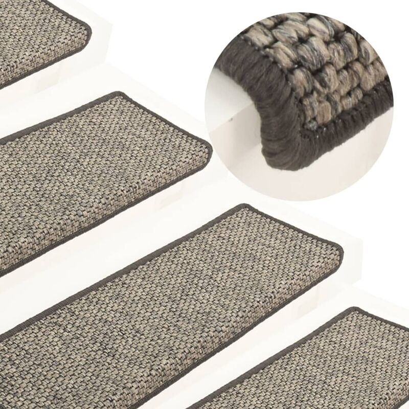 

Alfombrilla autoadhesiva de escalera 15 uds gris beige 65x25 cm