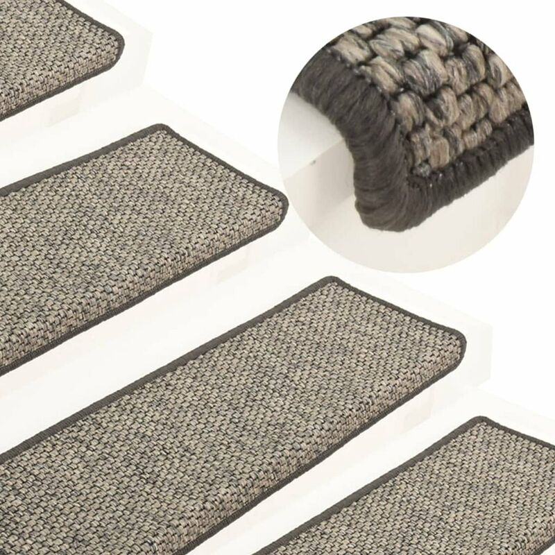 

Asupermall - Alfombrilla autoadhesiva de escalera 15 uds gris beige 65x25 cm