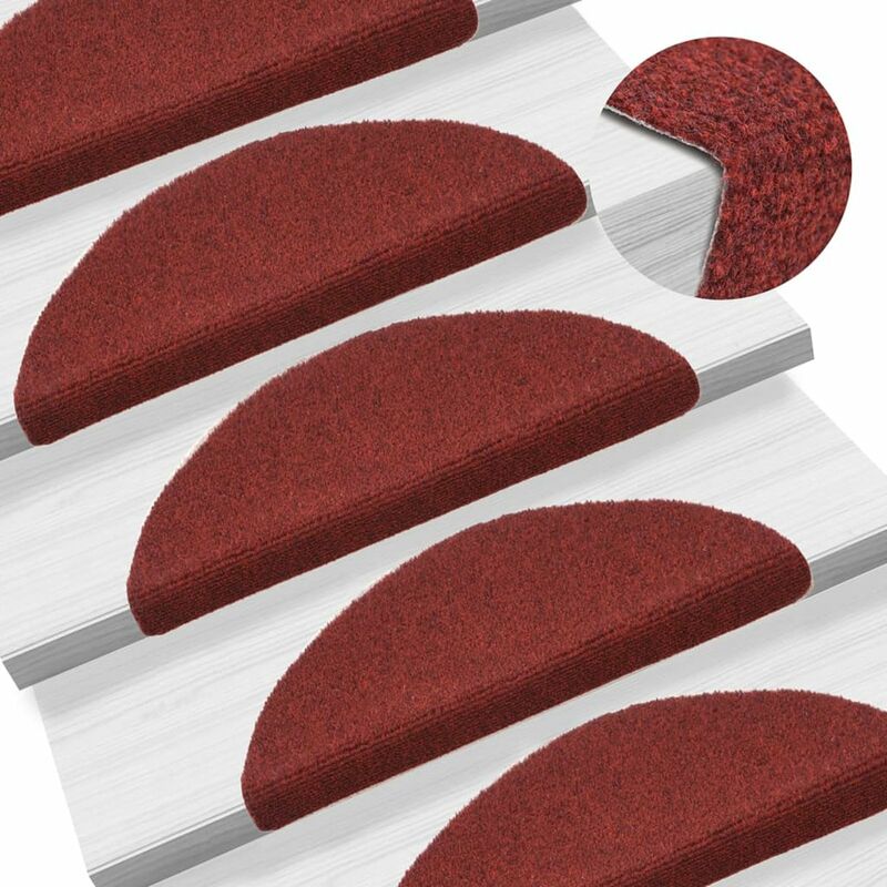 

Alfombrilla autoadhesiva de escalera 5 uds 56x17x3 cm roja