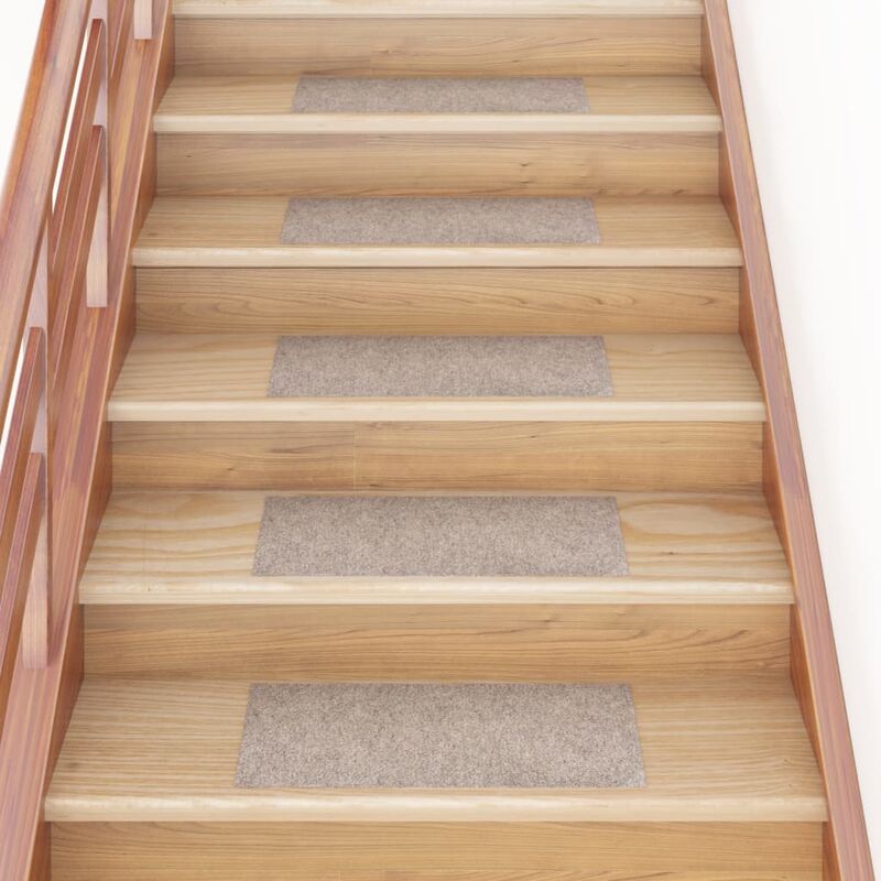 

Alfombrilla autoadhesiva escalera 15 uds crema 60x25 cm