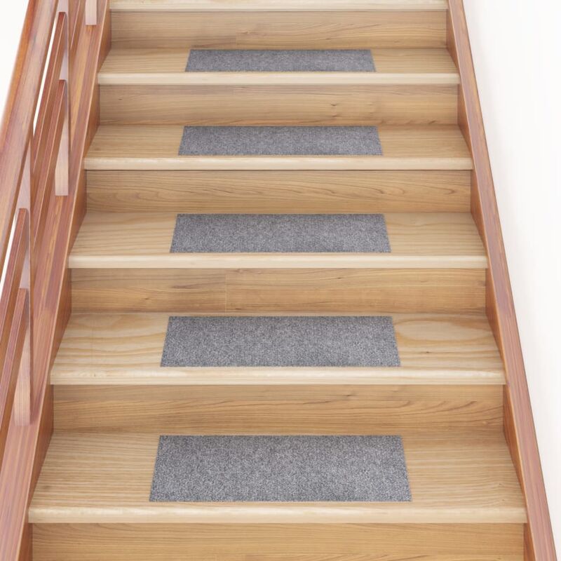 

Alfombrilla autoadhesiva escalera 15 uds gris claro 60x25 cm