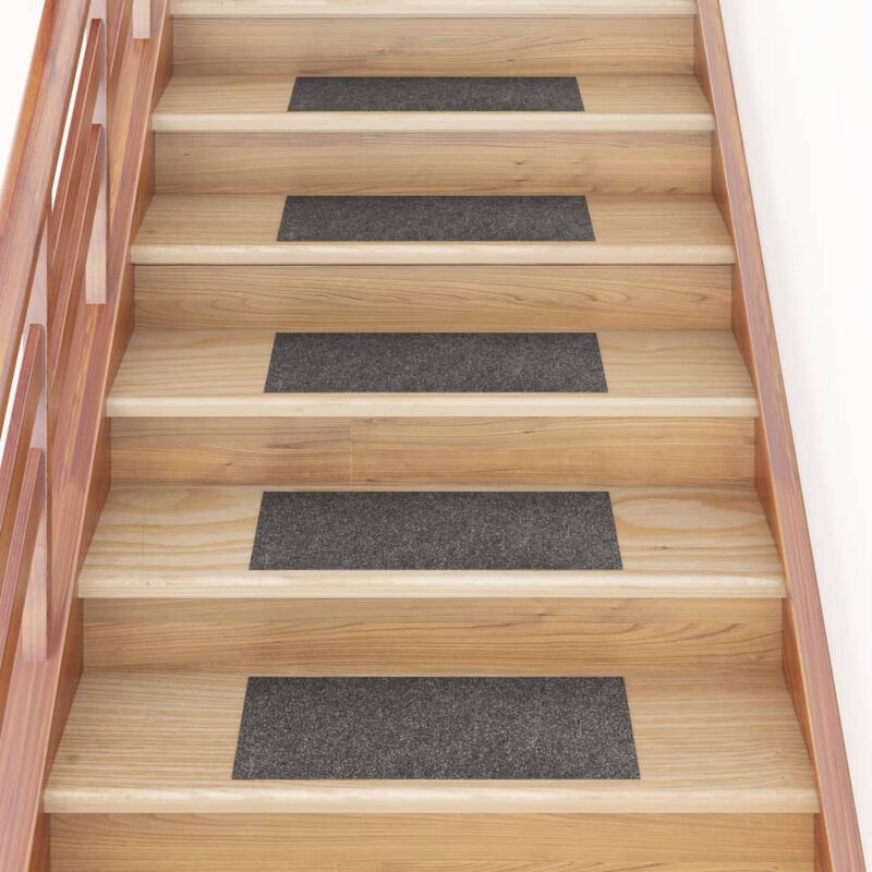 

Alfombrilla autoadhesiva escalera 15 uds gris marrón 60x25 cm